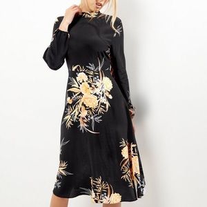 black floral dress new look